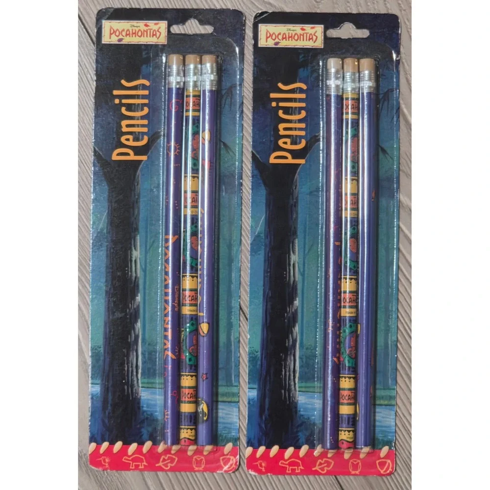 Vintage Disney Pocahontas Pencils 2 Packs Impact Inc 1995 Movie Collectible